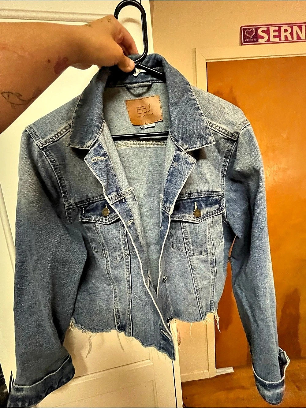 BBJ Los Angeles Cropped Denim Jacket in Blue